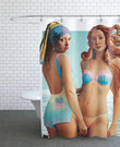 Sexy Beach Girls Shower Curtain  Custom Design  High Quality  Bathroom Decor