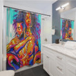 Black Couple Love Shower Curtain  High Quality Custom Design Home Decor