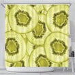 Sliced Kiwi Pattern Shower Curtain Fulfilled In Us Cute Gift Home Decor Fashion Design