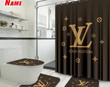 Lv Luxury Type 59 Shower Curtain Waterproof Luxury Bathroom Mat Set Luxury Brand Shower Curtain Luxury Window Curtains