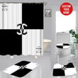 Chanel Type 38 Shower Curtain Waterproof Luxury Bathroom Mat Set Luxury Brand Shower Curtain Luxury Window Curtains