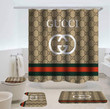 Gucci Luxury 2 Shower Curtain Waterproof Luxury Bathroom Mat Set Luxury Brand Shower Curtain Luxury Window Curtains