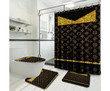 Lv Luxury Type 41 Shower Curtain Waterproof Luxury Bathroom Mat Set Luxury Brand Shower Curtain Luxury Window Curtains