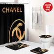 Chanel Type 18 Shower Curtain Waterproof Luxury Bathroom Mat Set Luxury Brand Shower Curtain Luxury Window Curtains