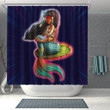 Cute Melanin Mermaid Black History Shower Curtains African Bathroom Accessories