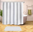 Plaid Simplicity White Polyester Cloth 3D Printed Shower Curtain
