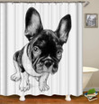 Gift For Dog Lovers Cute Dog 3D Printed Shower Curtain White Polyester