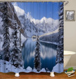 Iceberg Cool Blue Polyester Cloth 3D Printed Shower Curtain