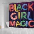 Black Girl Magic Melanin Pride Afrocentric Art 3D Printed Shower Curtain Bathroom Decor