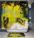 Bridge Elegant Green Polyester Cloth 3D Printed Shower Curtain Home Decor Gift Ideas