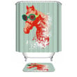 Red Dog Teal Polyester Cloth 3D Printed Shower Curtain Home Decor Gift Ideas