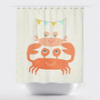 Cute Crab  White Backdrop 3D Printed Shower Curtain Home Decor Gift