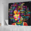 Colorful Black Woman African American 3D Printed Shower Curtain Bathroom Decor