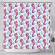 Purple Seahorse Blue Coral Pattern Shower Curtain Fulfilled In Us