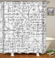 Mathematics White Polyester Cloth 3D Printed Shower Curtain Home Decor Gift Ideas