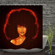 Girl Black Curly Hair 3D Printed Shower Curtain Home Decor Gift Idea