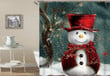 Snowman  Shower Curtain 3D Printed For Bathroom Home Decor