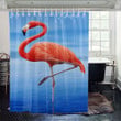 Flamingo Oil Wallpaper Shower Curtains Vibrant Color High Quality Unique For Good Vibes Home Decor