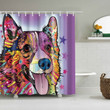 Colorful Dog Painting Art Corgi 3D Printed Shower Curtain Gift Home Decor