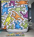Designer Keith Haring 3D Printed Shower Curtain Gift Home Decor
