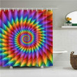 Digital Tie Dye Fabric Shower Curtain Vibrant Color High Quality Unique For Good Vibes Home Decor
