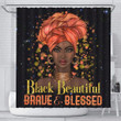 Pretty Black Beautiful Brave And Blessed Girl Black 3D Printed Shower Curtain Bathroom Decor