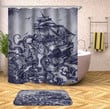 Octopus Shower Curtains Fabric Awesome Grey Polyester Cloth Print Bathroom Curtains