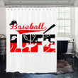 Baseball Life Shower Curtains Vibrant Color High Quality Unique For Good Vibes Home Decor