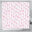 Watercolor Pink Heart Pattern Shower Curtain Fulfilled In Us Cute Gift Home Decor Fashion Design