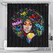 Cute Beautiful Black Girl Colorful Art African Style 3D Printed Shower Curtain Bathroom Decor