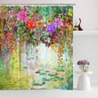 Spring Multicolored Rose Flowers River Water Lilies 3D Printed Shower Curtain