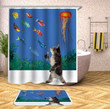 The Cat And The Fishes Pattern 3D Printed Shower Curtain Gift Home Decoration