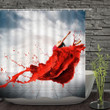 Girl Dancer Red Dress Art Design 3D Printed Shower Curtain Gift For Home