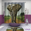 Elephant Grey Polyester Cloth 3D Printed Shower Curtain