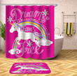 Horse Dream Care Free Pink Polyester Cloth 3D Printed Shower Curtain Best Home Decor Gift