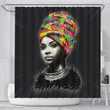 Fancy Black Woman Art Beautiful Girl Black African 3D Printed Shower Curtain Bathroom Decor