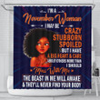 Cute November Woman I May Be Crazy Stubborn 3D Printed Shower Curtain Bathroom Decor