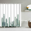 White Shower Curtain Special Custom Design Unique Gift For Plant Lovers Cactus