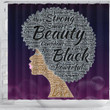 Unique Strong Smart Beauty Black Powerful Afro Woman 3D Printed Shower Curtain Bathroom Decor