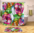 Flower Elegant Red Polyester Cloth 3D Printed Shower Curtain Home Decor Gift Ideas