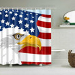 3D Printed Shower Curtain American Flag Eagle Design For Home Decor