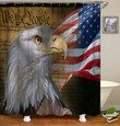 Eagle White Polyester Cloth 3D Printed Shower Curtain