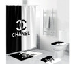 Chanel Type 4 Shower Curtain Waterproof Luxury Bathroom Mat Set Luxury Brand Shower Curtain Luxury Window Curtains
