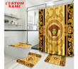 Versace Bath Mat 1 Shower Curtain Waterproof Luxury Bathroom Decoration Luxury Brand Window Curtains