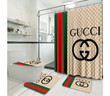 Gucci Gc Type 25 Shower Curtain Waterproof Luxury Bathroom Mat Set Luxury Brand Shower Curtain Luxury Window Curtains