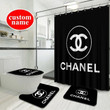 Chanel Type 20 Shower Curtain Waterproof Luxury Bathroom Mat Set Luxury Brand Shower Curtain Luxury Window Curtains