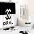 Chanel Shower Curtain Black And White Luxury Bathroom Mat Set Luxury Brand Shower Curtain Luxury Window Curtains