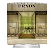 Prada Store Magical Paintings Shower Curtain Waterproof Luxury Bathroom Mat Set Luxury Brand Shower Curtain Luxury Window Curtains