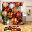 Christmas Balls Bath Mat And Shower Curtains Set Water Repellent For Bathroom Home Decor