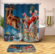 Gift For Christmas Santa Claus Graphic Design 3D Printed Bath Mat And Shower Curtain Set
